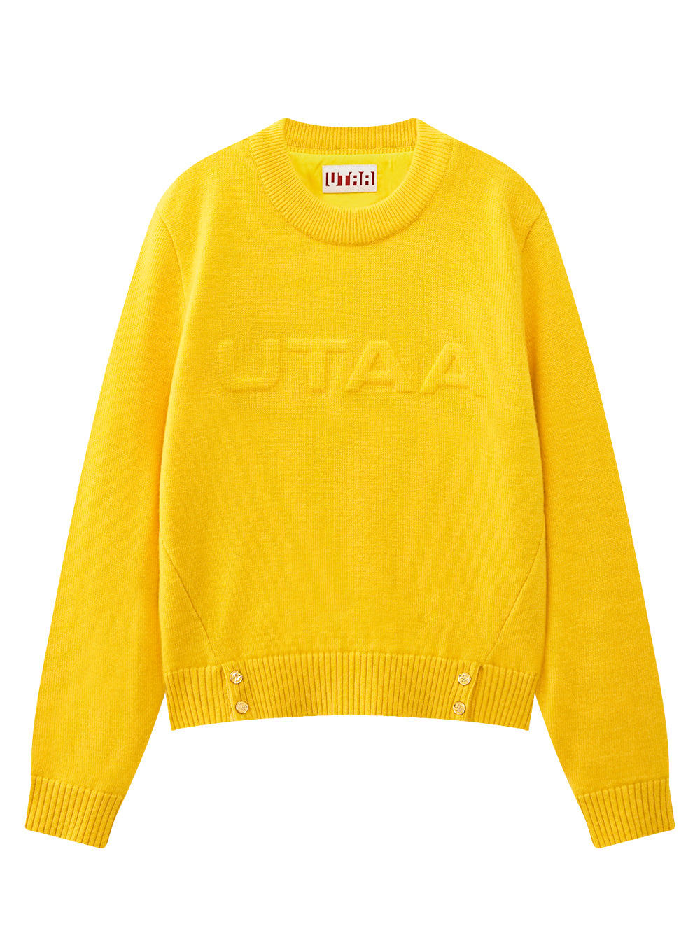 UTAA アイシングカラーエンボスニットプルオーバー (女性用) イエロー
