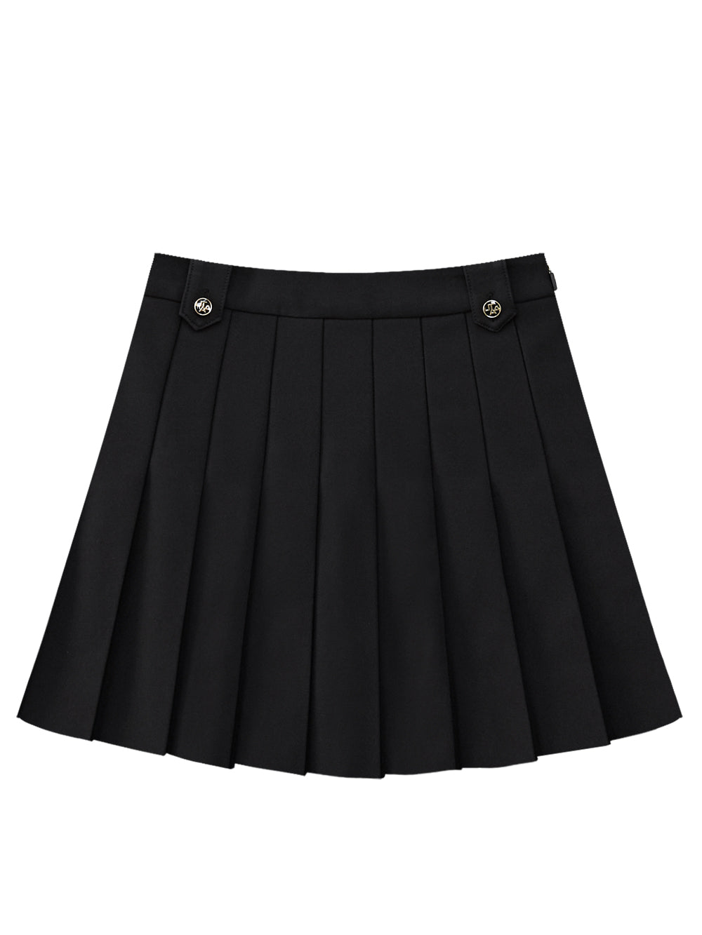 UTAA ギルトSealingコンタープリーツスカート ブラック : Women's
