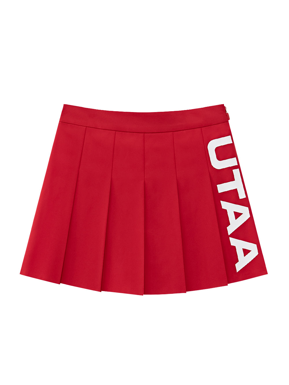 UTAA スライドバルクロゴプリーツスカート レッド