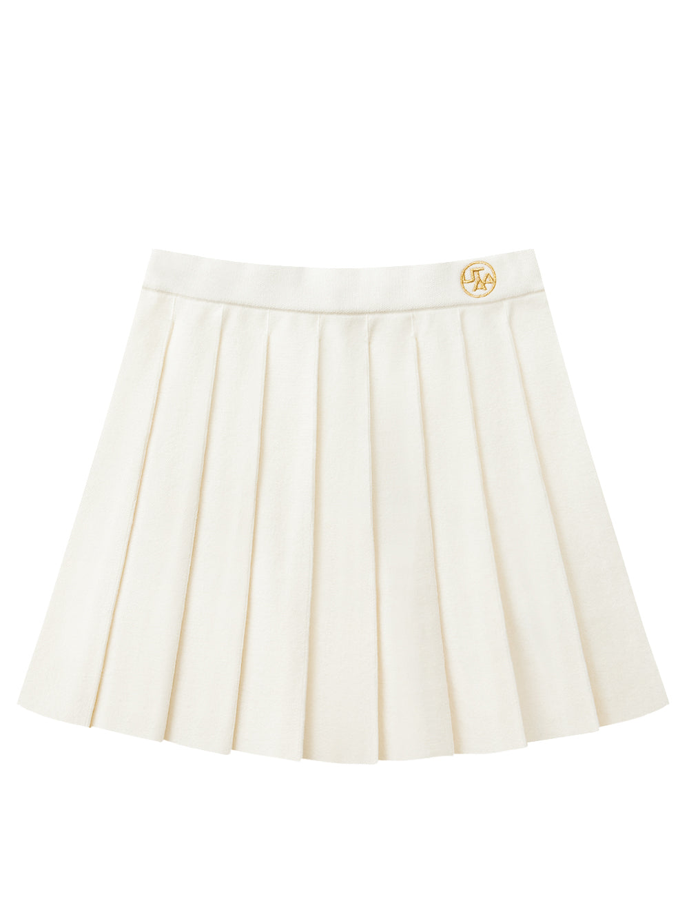 UTAA ギルトロゴAdelクラシックプリーツスカート アイボリー : Women's