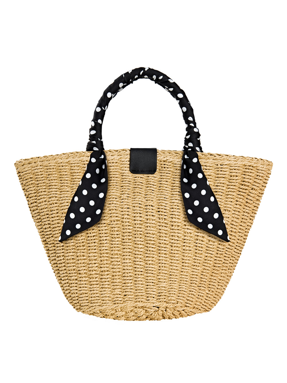 UTAA ドルチェクラシックドットScarfRaffiaトートバッグ : Women's