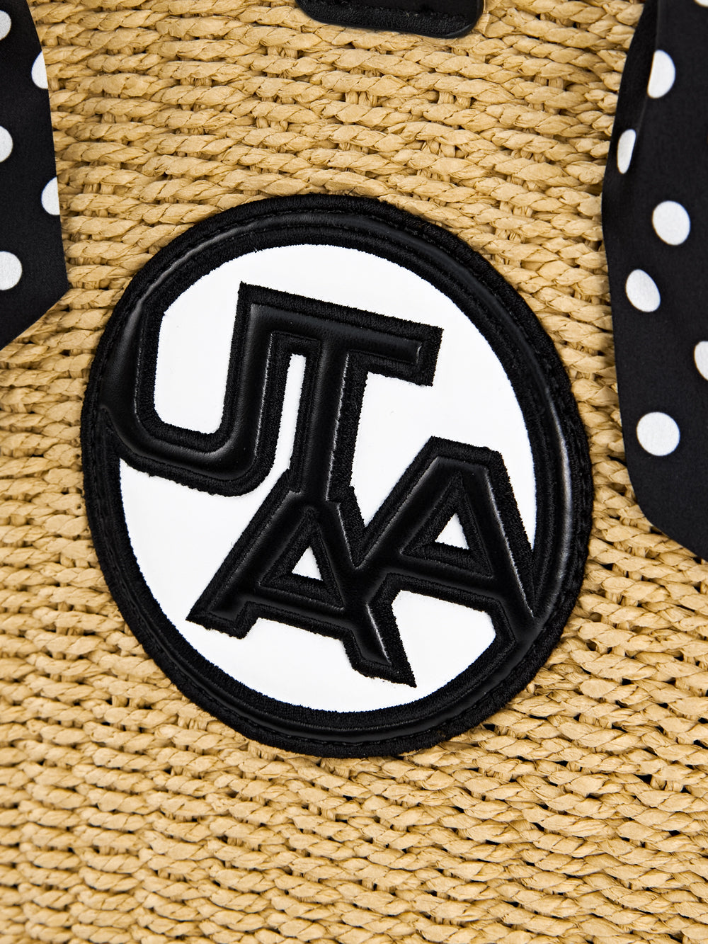 UTAA ドルチェクラシックドットScarfRaffiaトートバッグ : Women's
