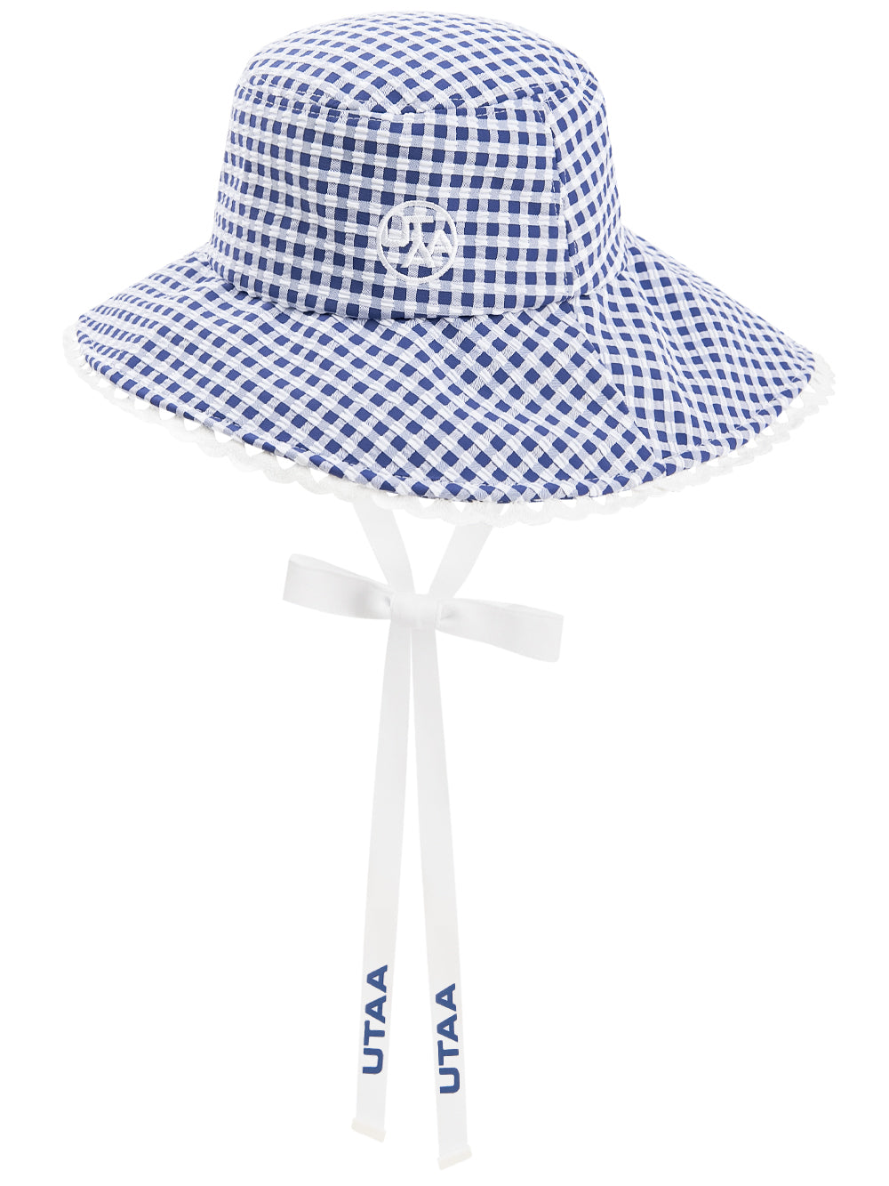 オーシャンチェックフリルレースバケットハット