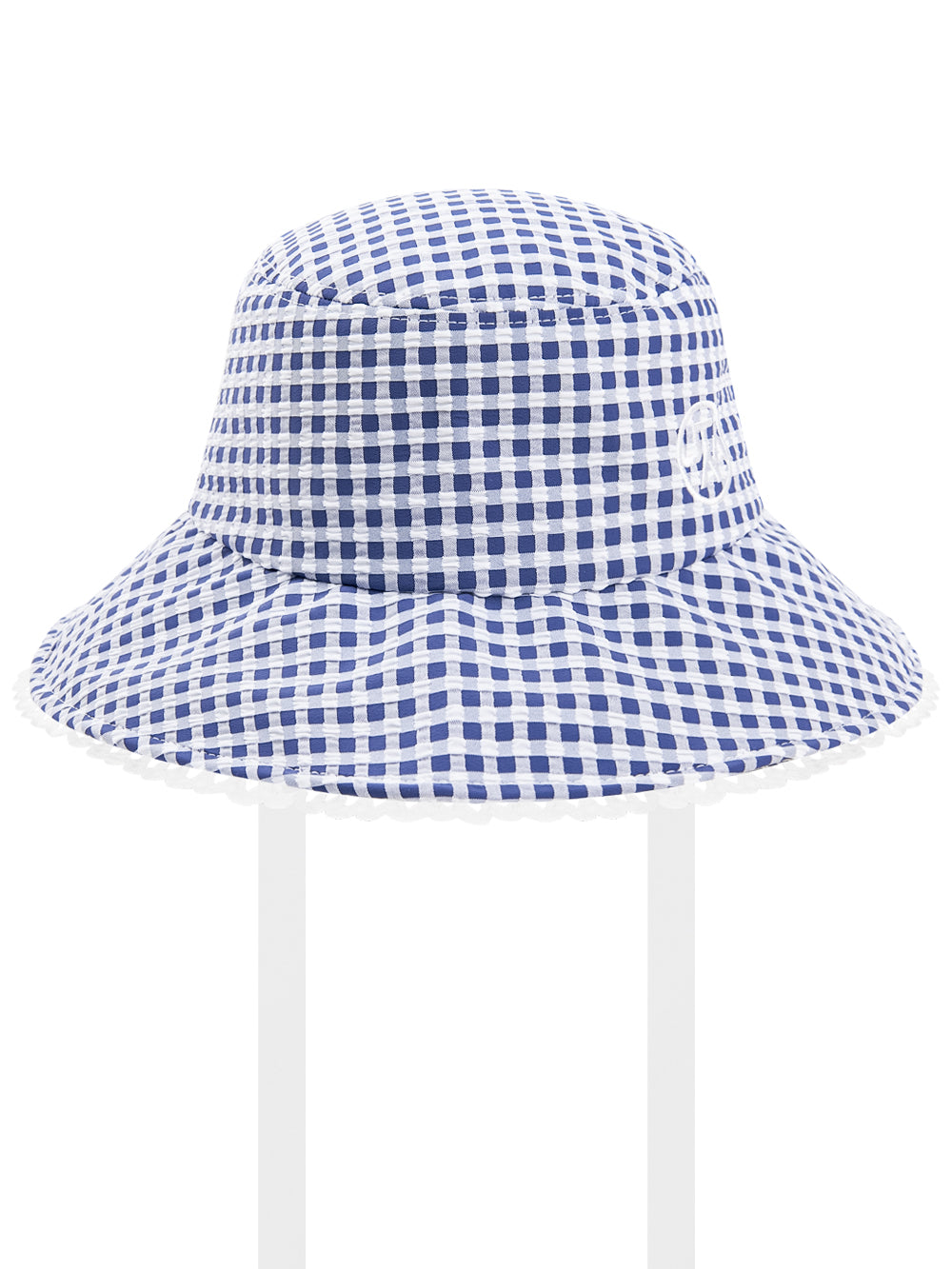 オーシャンチェックフリルレースバケットハット