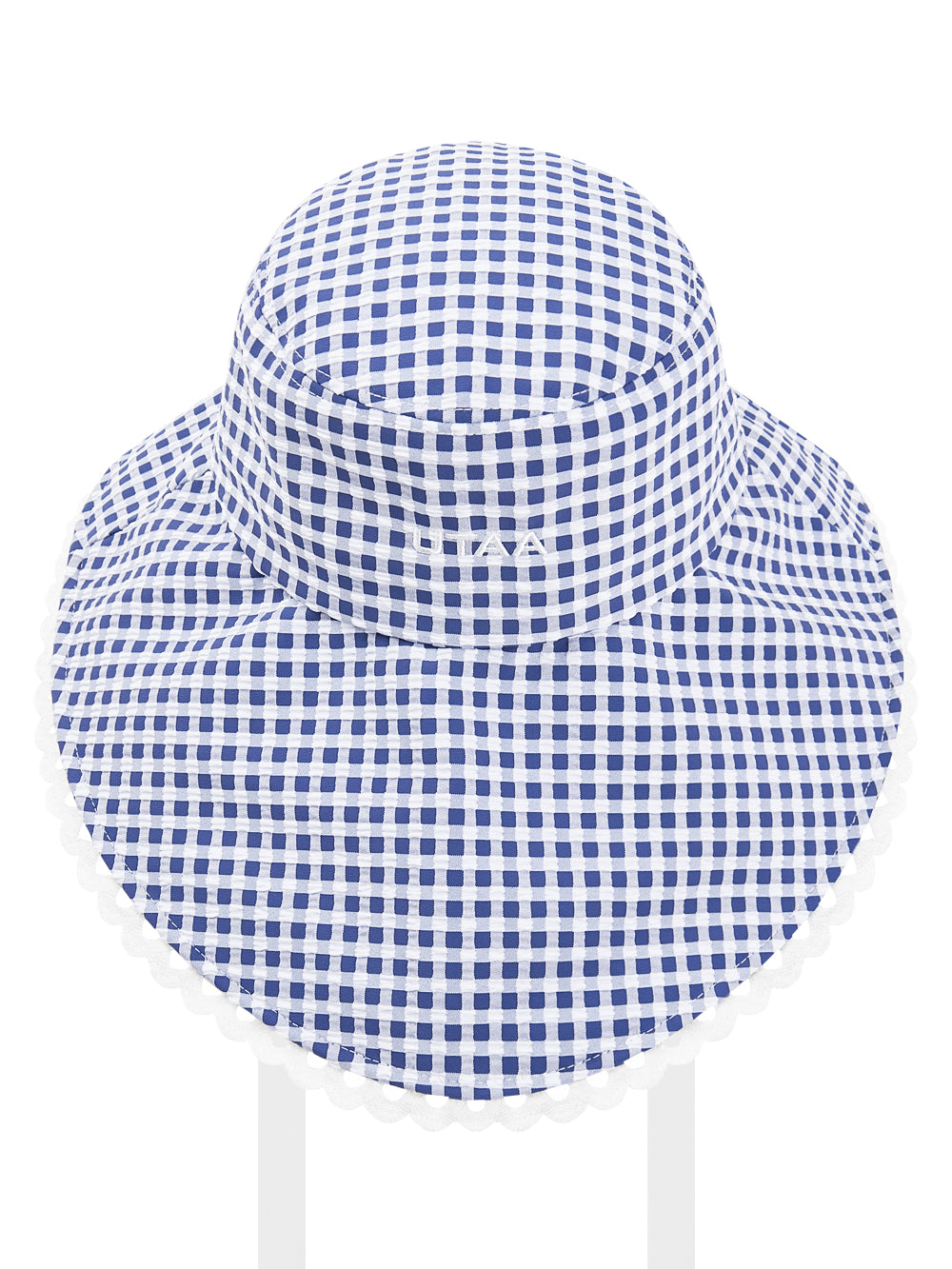 オーシャンチェックフリルレースバケットハット