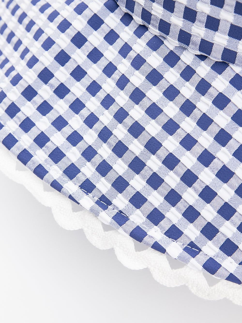 オーシャンチェックフリルレースバケットハット