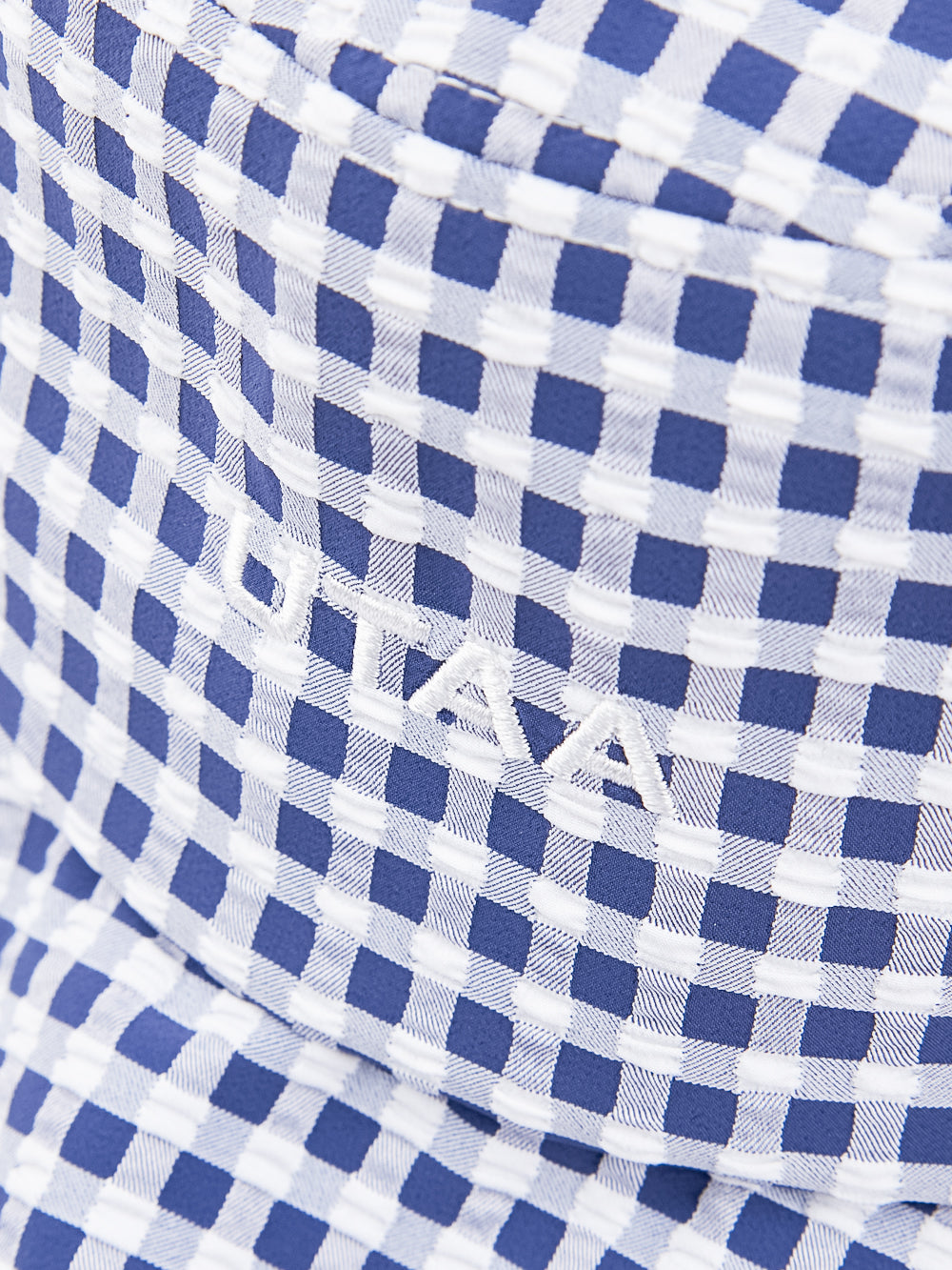 オーシャンチェックフリルレースバケットハット