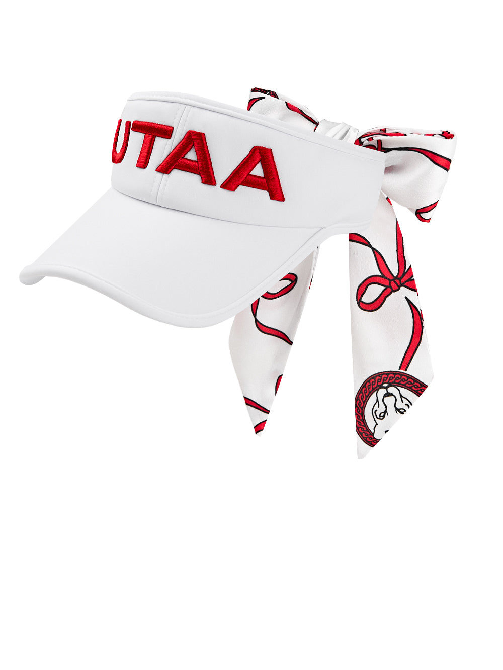 UTAA TiedリボンパンサーScarfサンバイザー ホワイト : Women's