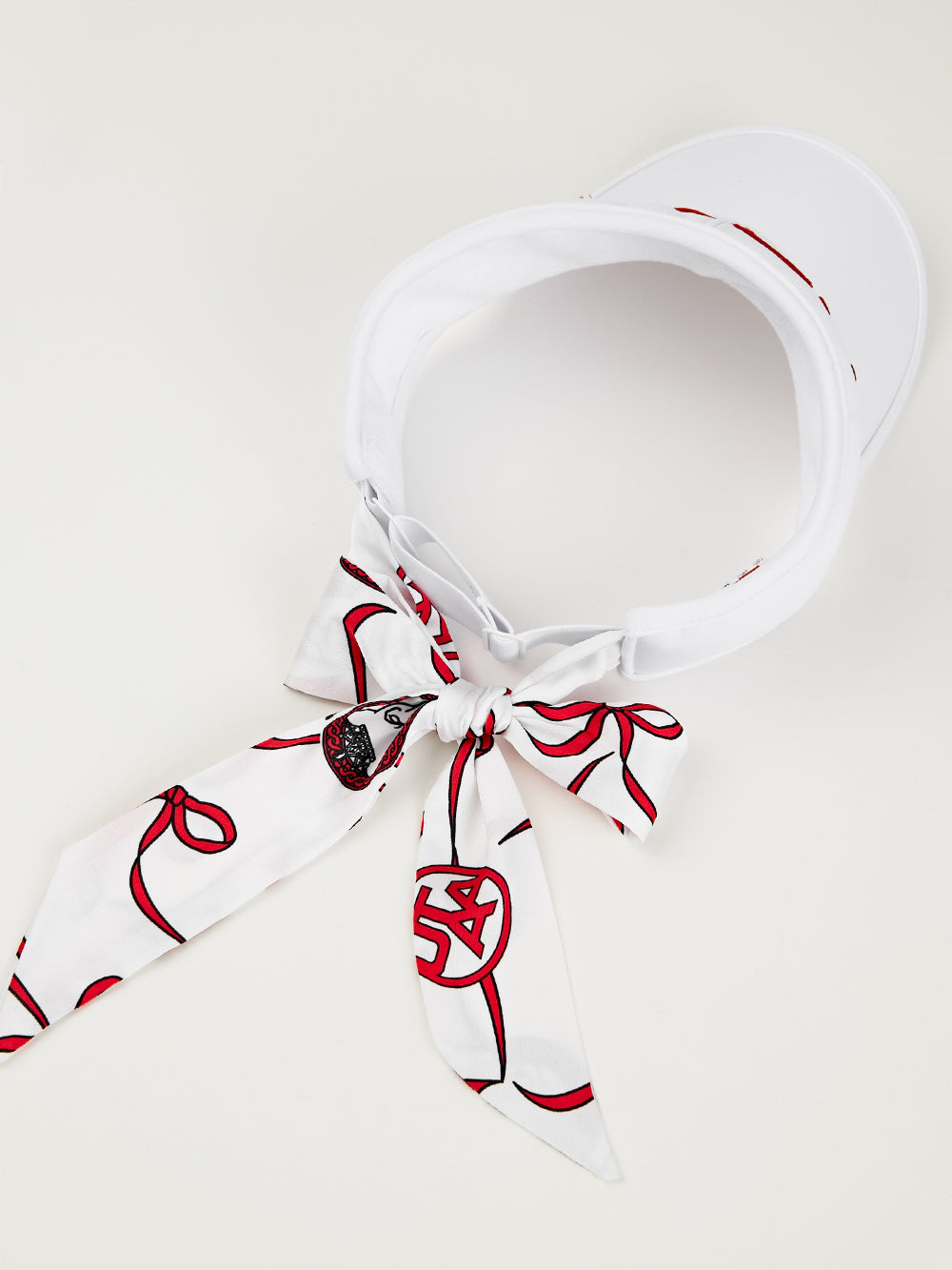 UTAA TiedリボンパンサーScarfサンバイザー ホワイト : Women's