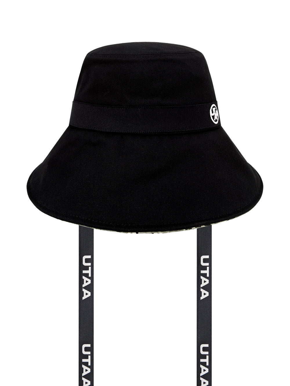 ユタ ブラックフロストシルバーリッシュバックオープンバケットハット:女性用