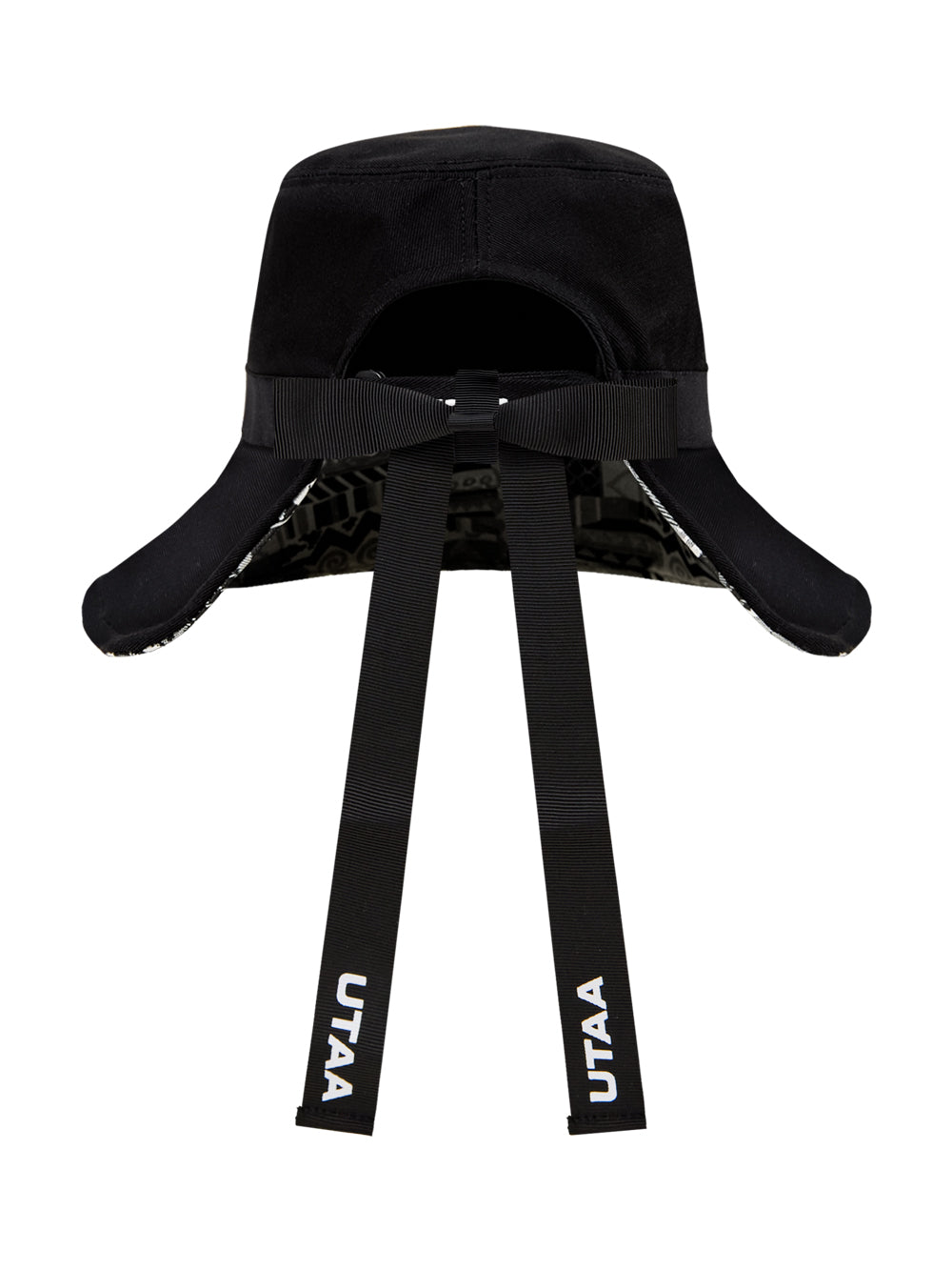 ユタ ブラックフロストシルバーリッシュバックオープンバケットハット:女性用