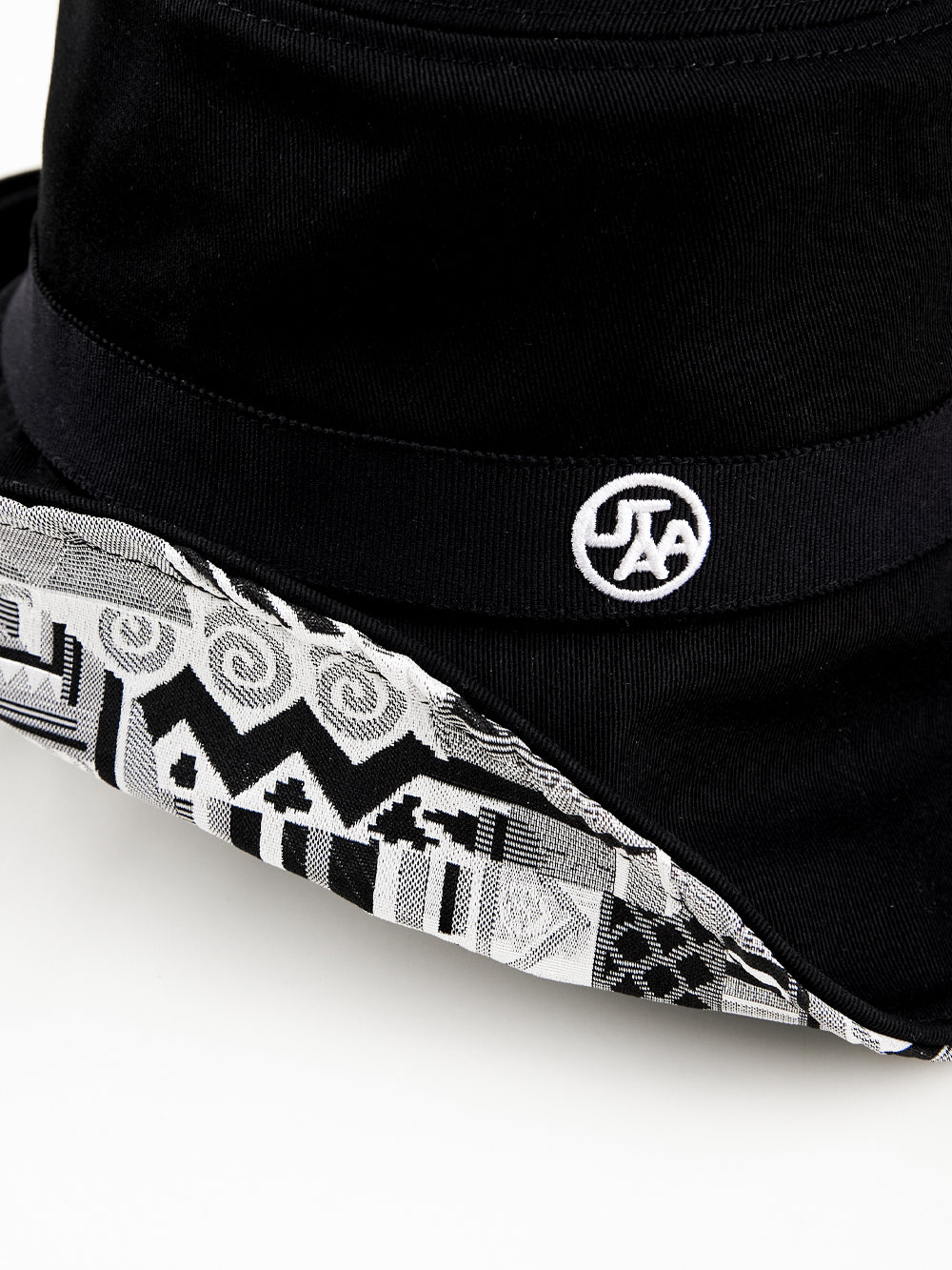 ユタ ブラックフロストシルバーリッシュバックオープンバケットハット:女性用