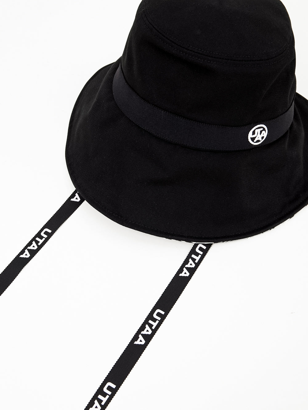 ユタ ブラックフロストシルバーリッシュバックオープンバケットハット:女性用