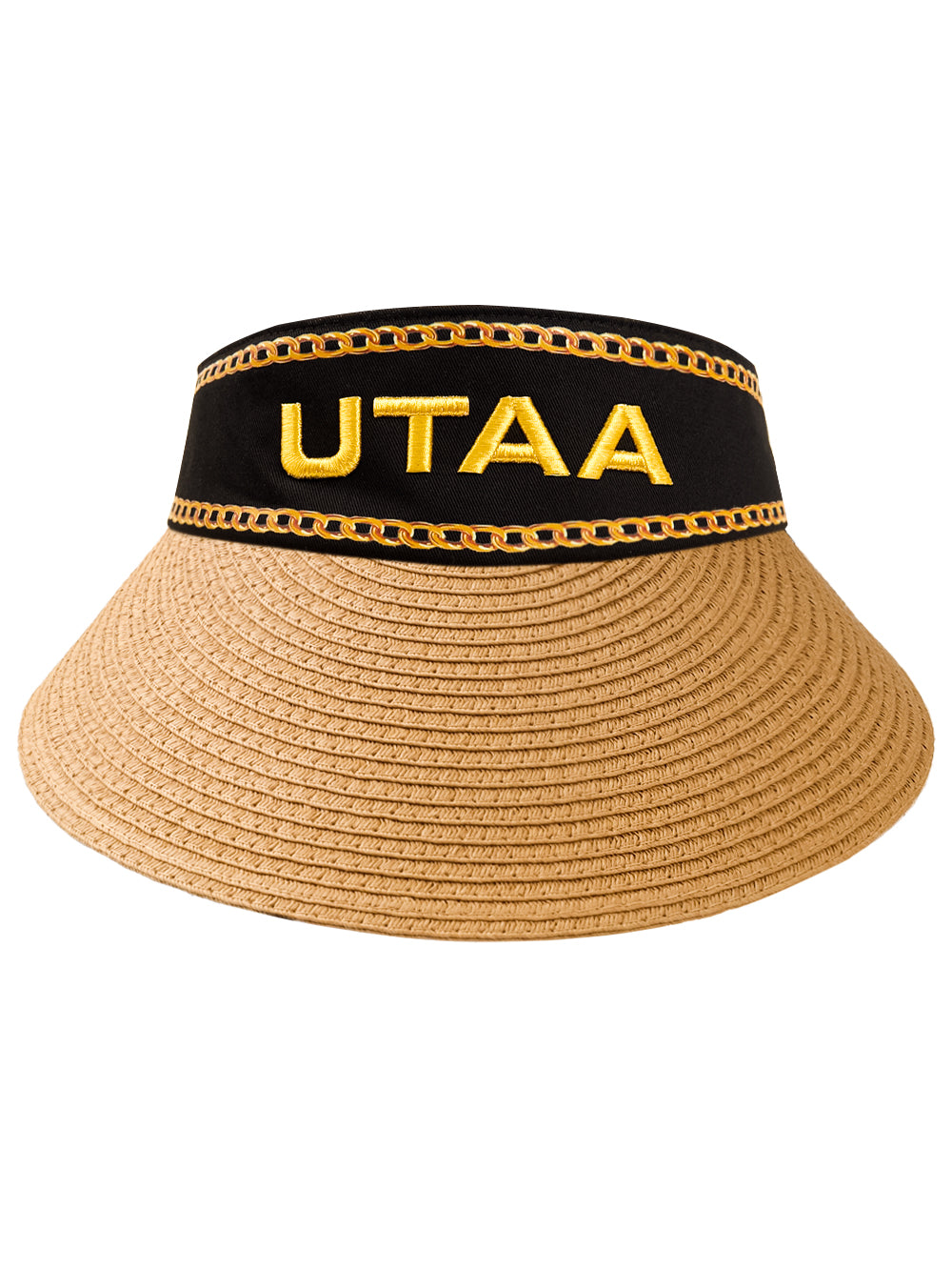 UTAA ゴールドチェーンバロックワイドBrimバイザー : Women's