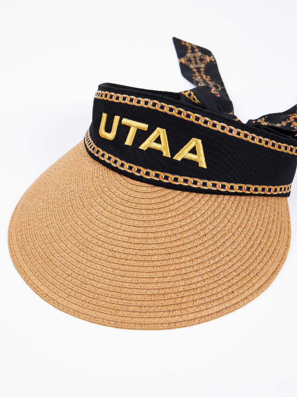 UTAA ゴールドチェーンバロックワイドBrimバイザー : Women's