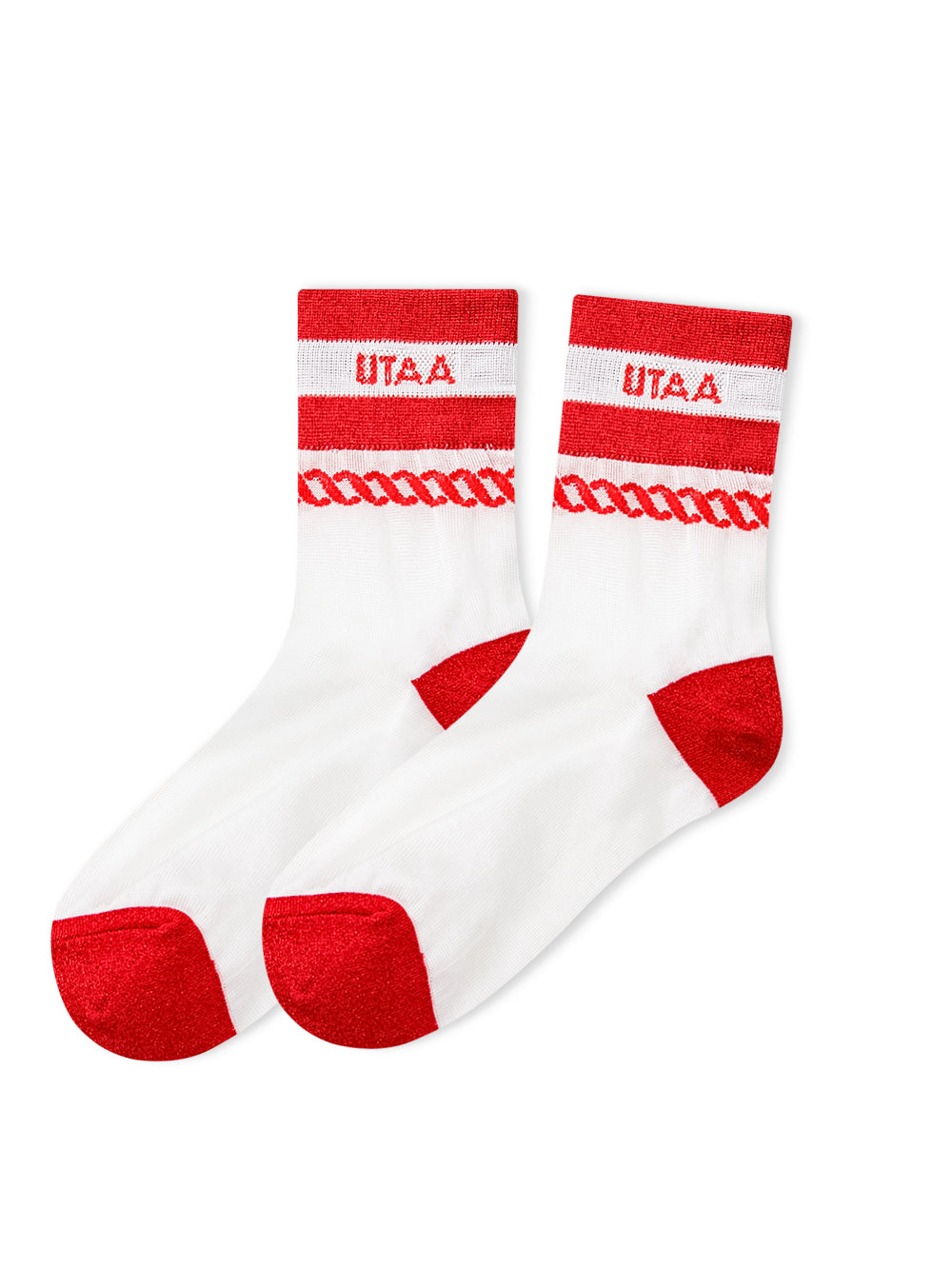 UTAA ScudoGlintロゴメッシュソックス レッド : Women's