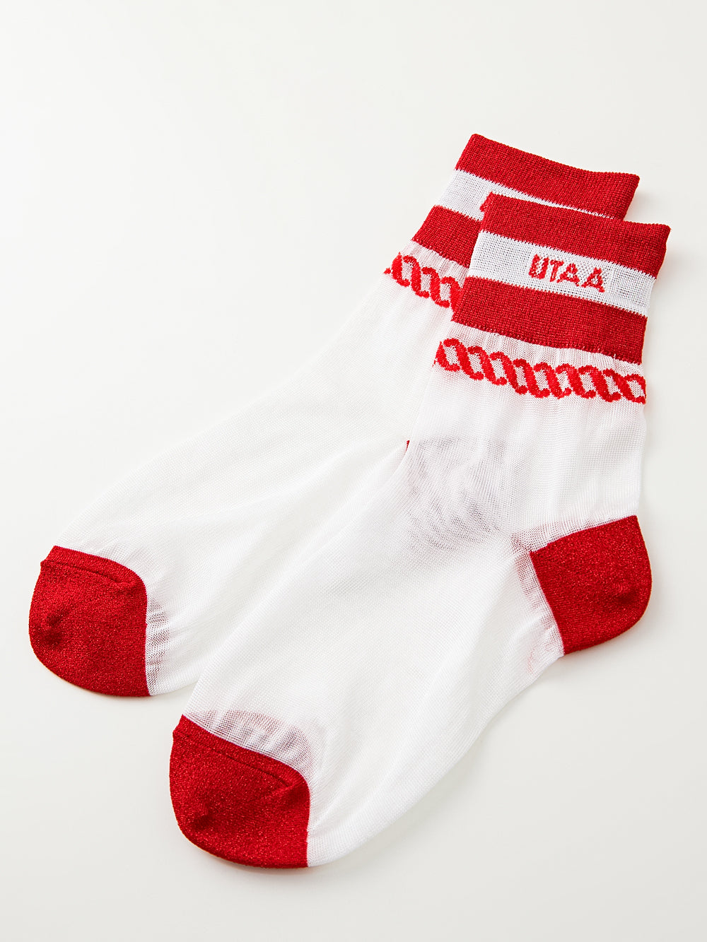 UTAA ScudoGlintロゴメッシュソックス レッド : Women's