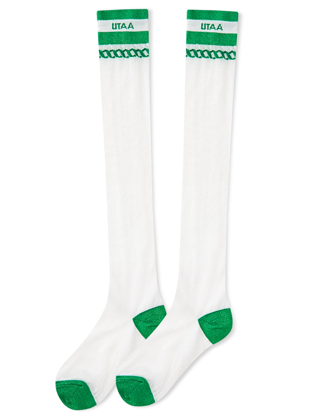 UTAA ScudoGlintロゴメッシュKneeソックス グリーン : Women's