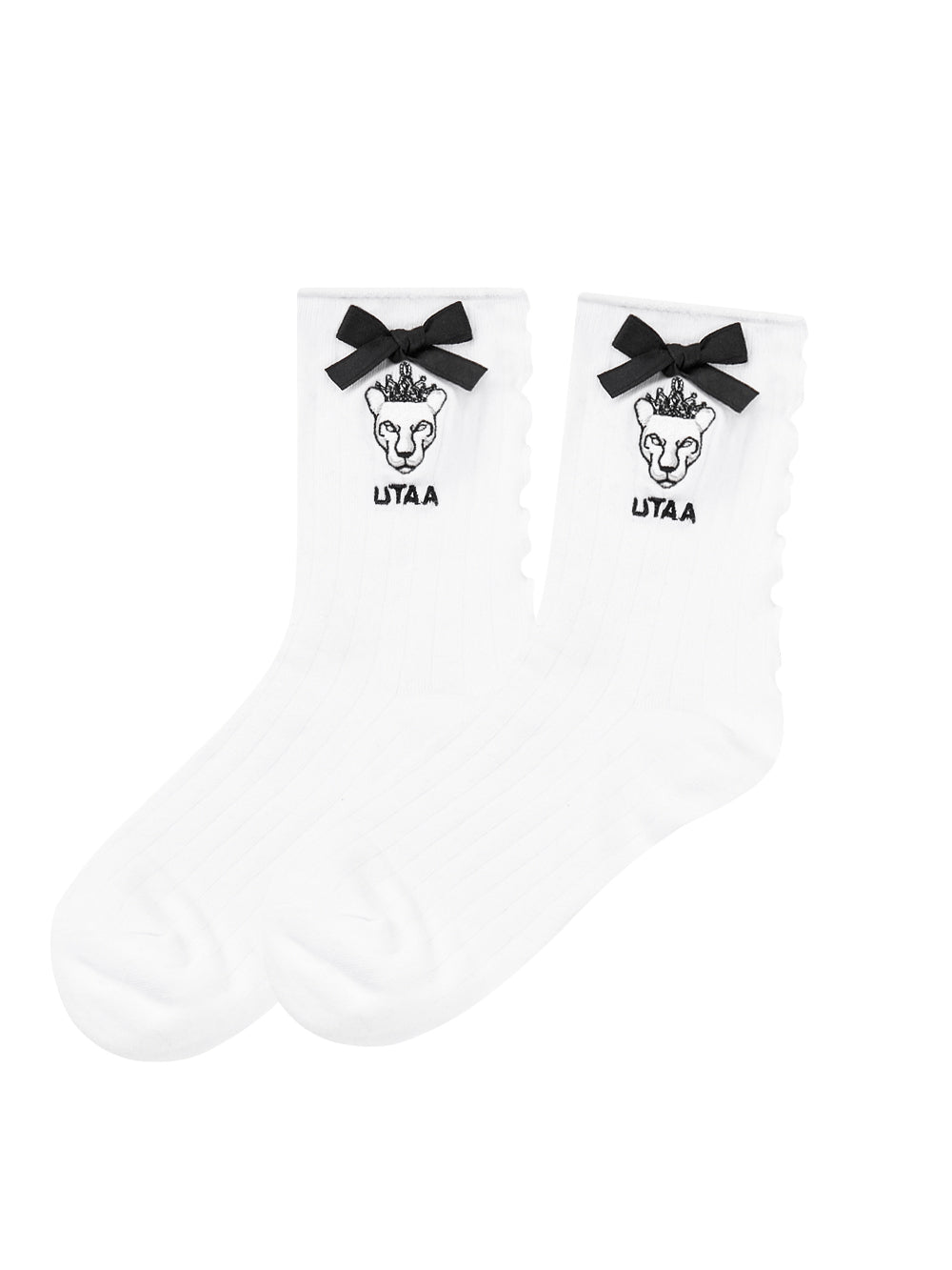 UTAA パンサーRuffleレースソックス ホワイト : Women's