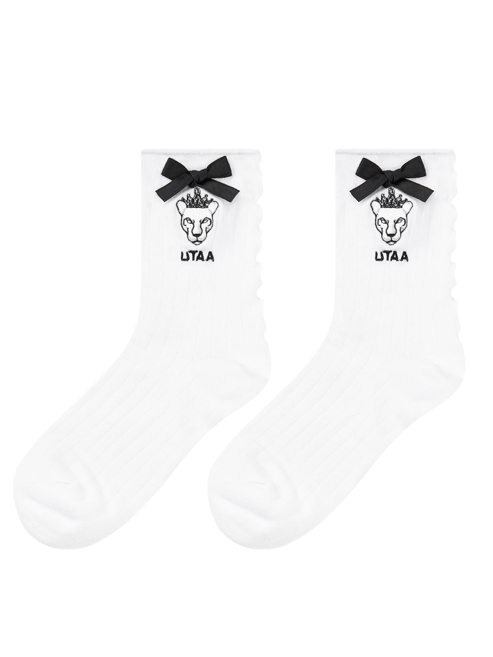 UTAA パンサーRuffleレースソックス ホワイト : Women's