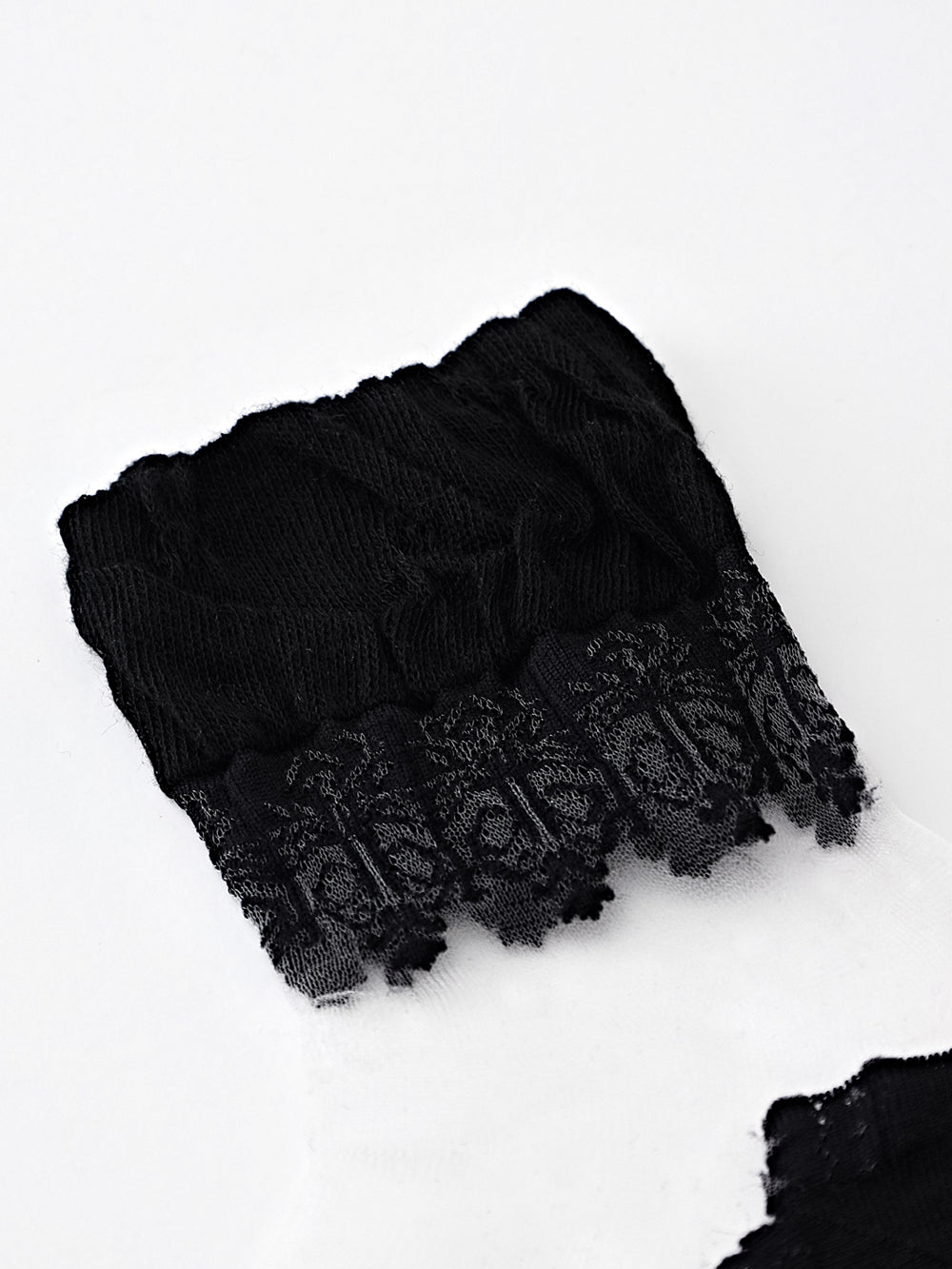 UTAA Wrinkleレースカラーメッシュソックス ブラック : Women's