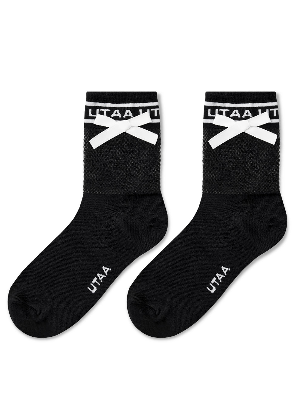 UTAA リボンLetteringメッシュソックス : Women's