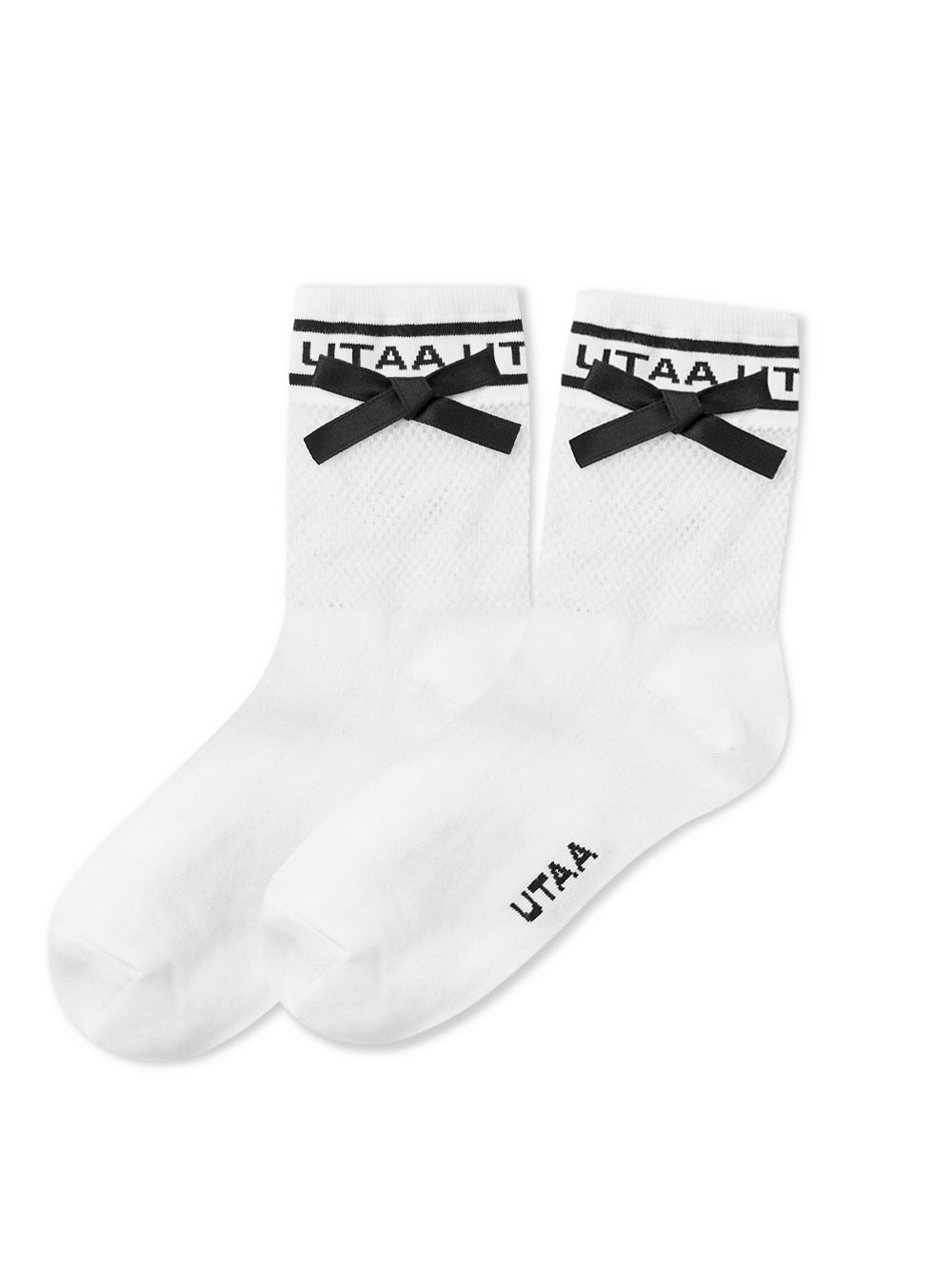 UTAA リボンLetteringメッシュソックス : Women's