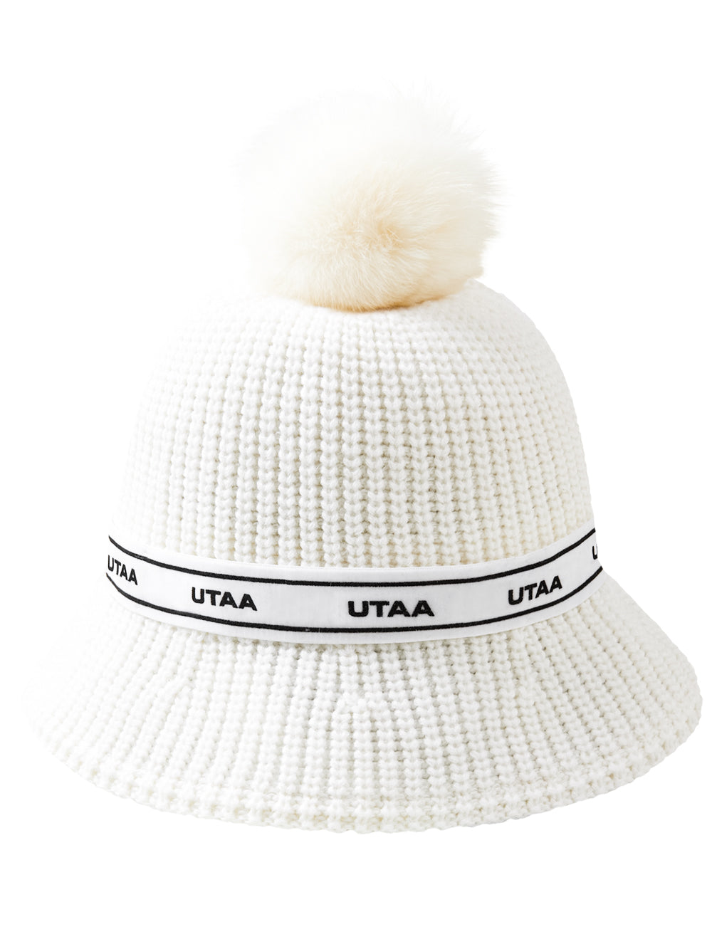 UTAA TypoストラップSnowballニットバケットハット ホワイト : Women's