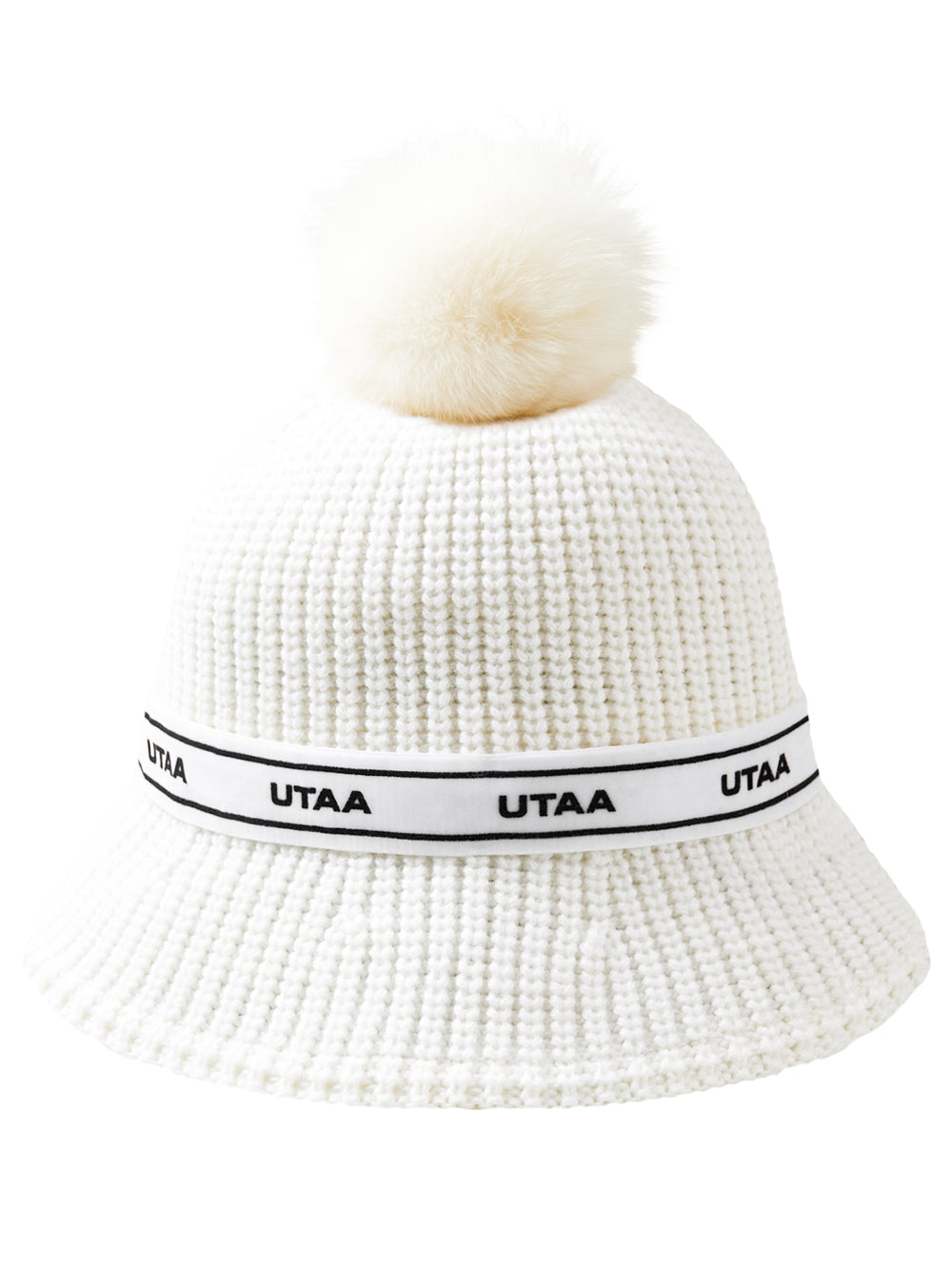 UTAA TypoストラップSnowballニットバケットハット ホワイト : Women's