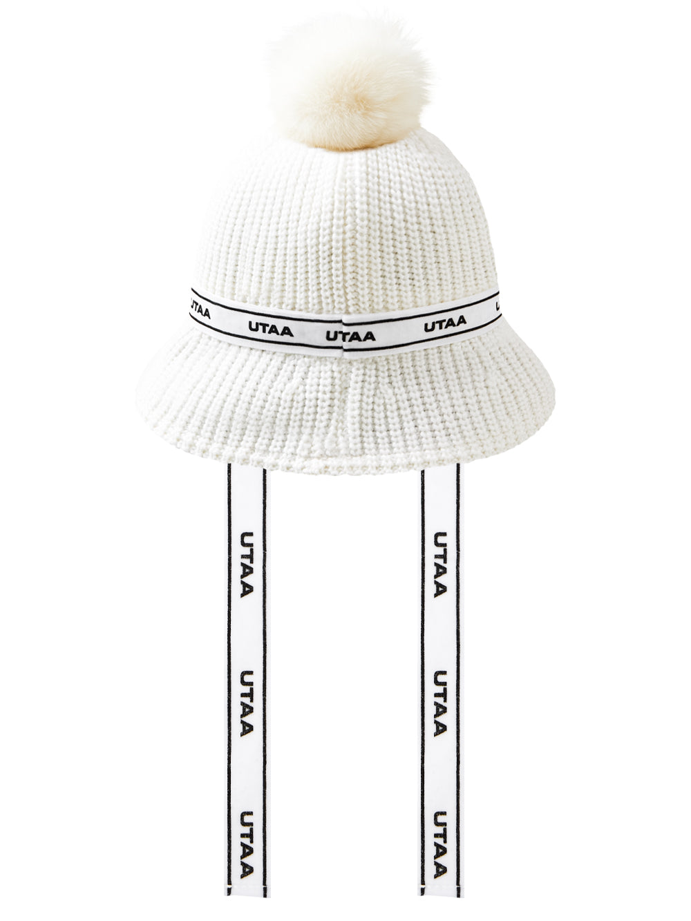 UTAA TypoストラップSnowballニットバケットハット ホワイト : Women's