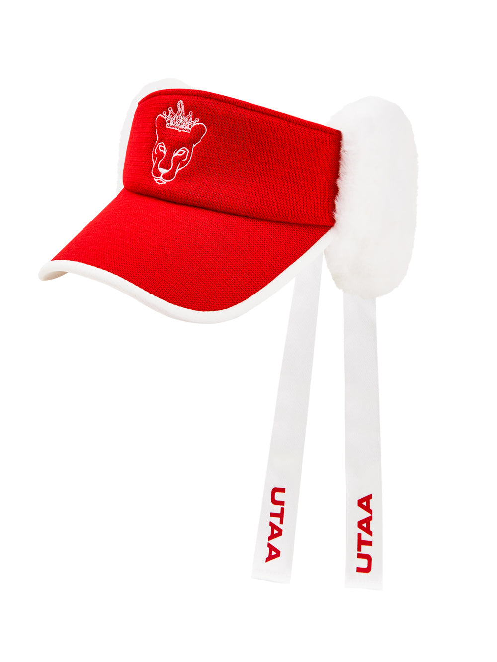 UTAA パンサーStadiumニットファーバイザー レッド : Women's