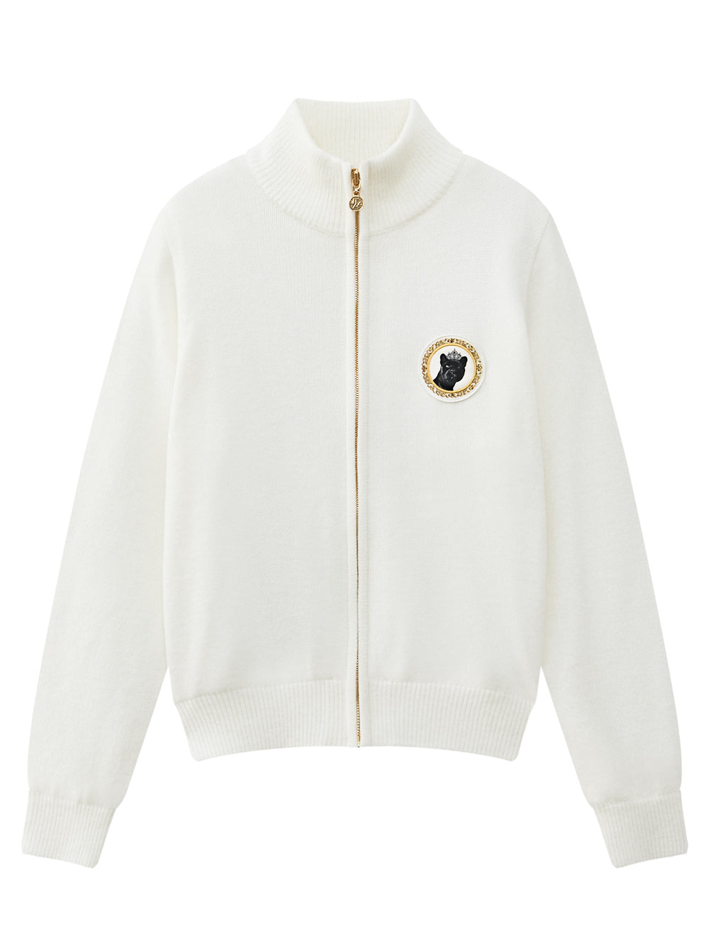 UTAA ギルトリングパンサーWappenニットZip-up ホワイト : Women's