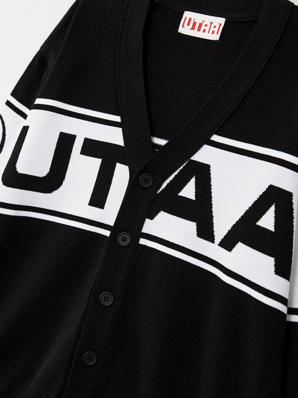 ユタ モノローグロゴニットカーディガン:男性用