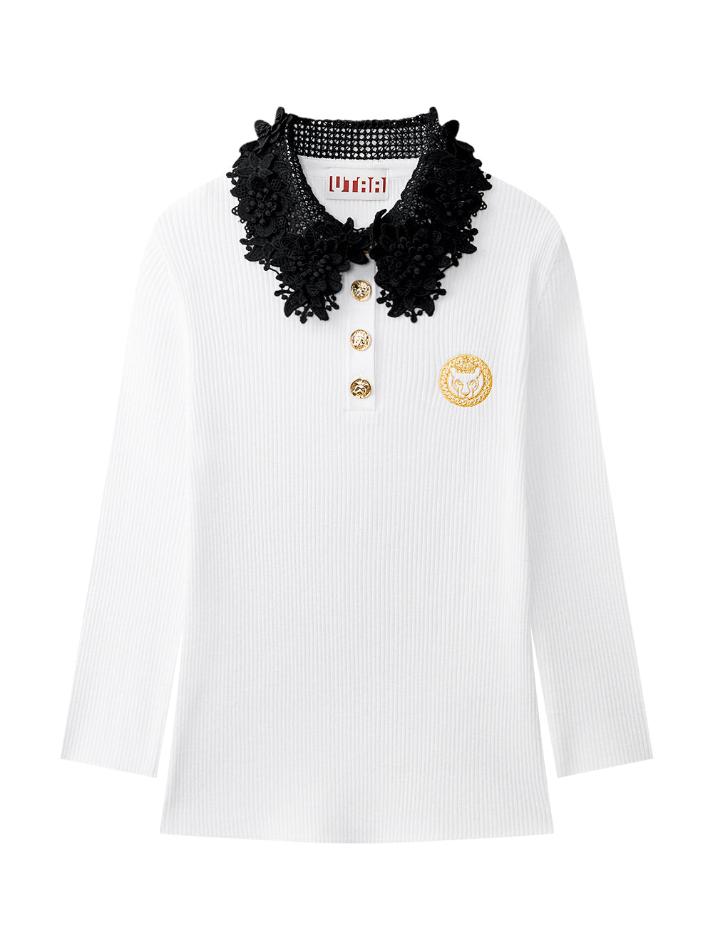 UTAA ドゥカットフローラルレースPKニットスリーブ ホワイト : Women's