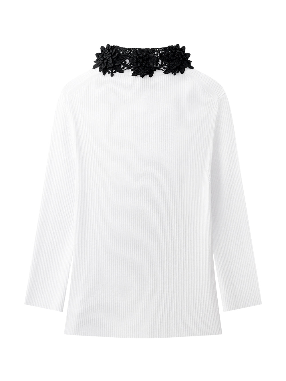 UTAA ドゥカットフローラルレースPKニットスリーブ ホワイト : Women's