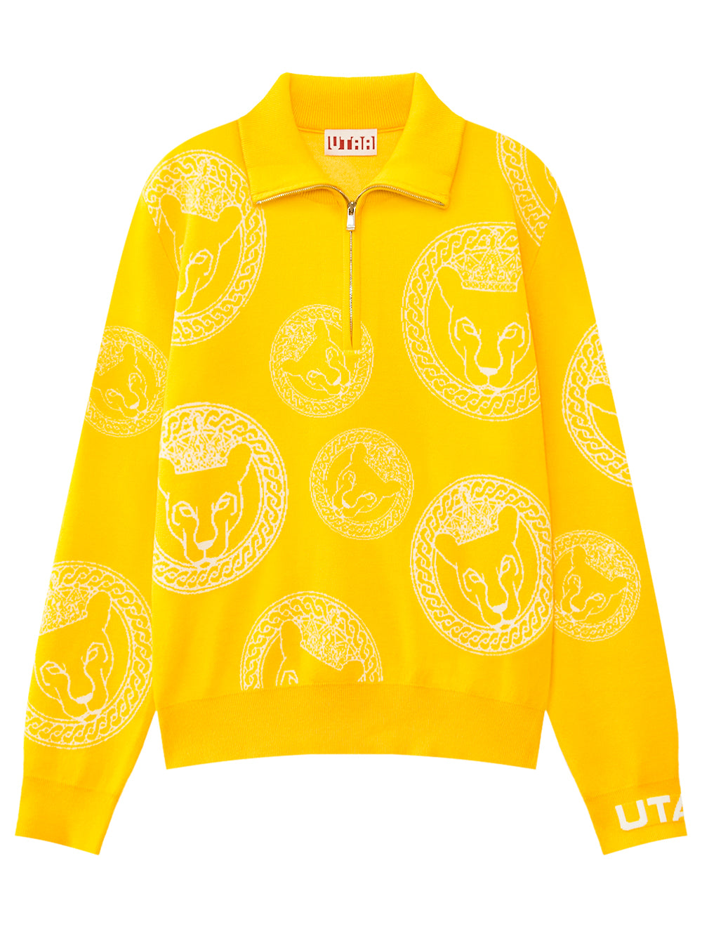 UTAA リングパンサーカラースタンプハーフZip-upニット : men's