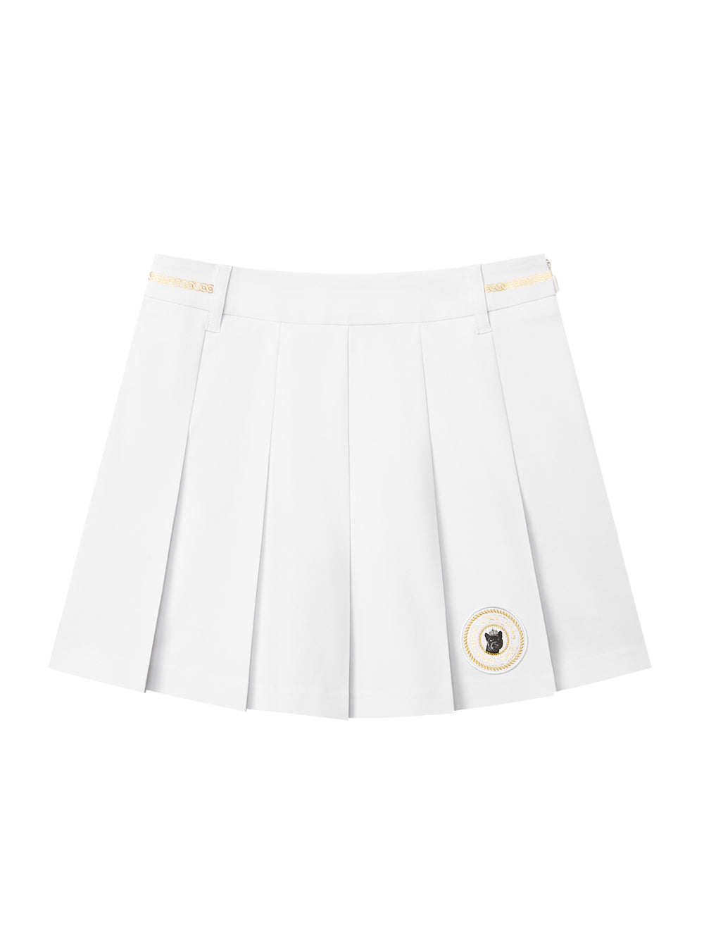 UTAA ギルトパンサーWappenプリーツスカート ホワイト : Women's