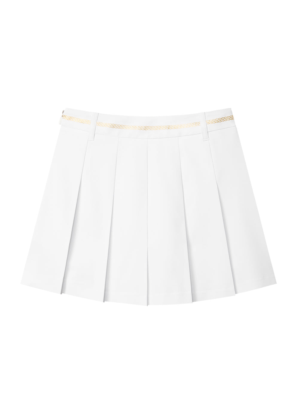 UTAA ギルトパンサーWappenプリーツスカート ホワイト : Women's
