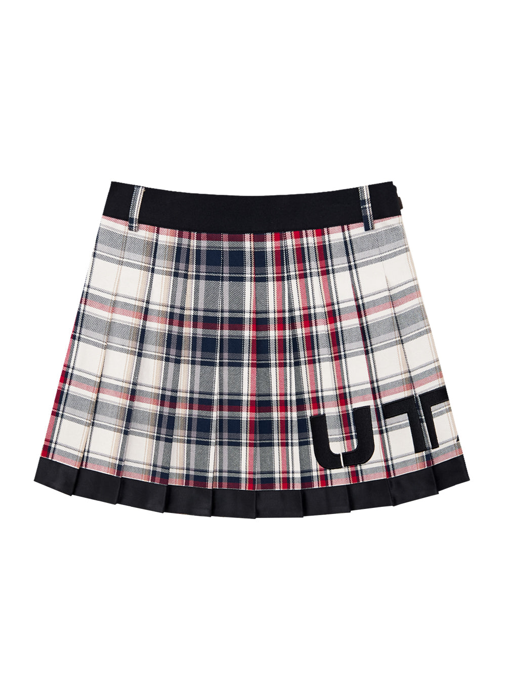 ユタ ブリティッシュインディゴチェックプリーツスカート