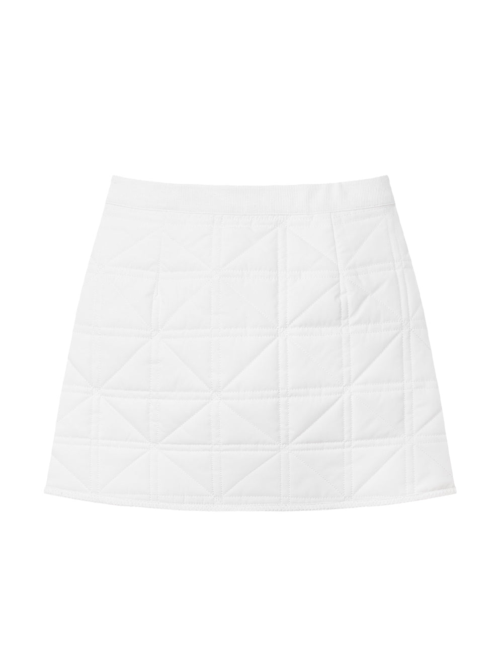 UTAA キルティングStitchパディングH-Lineスカート ホワイト : Women's