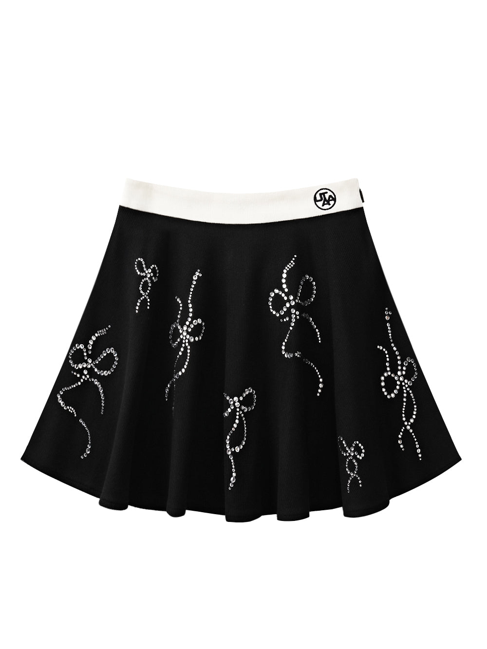 ユタ クリスタルリボンフレアニートスカート