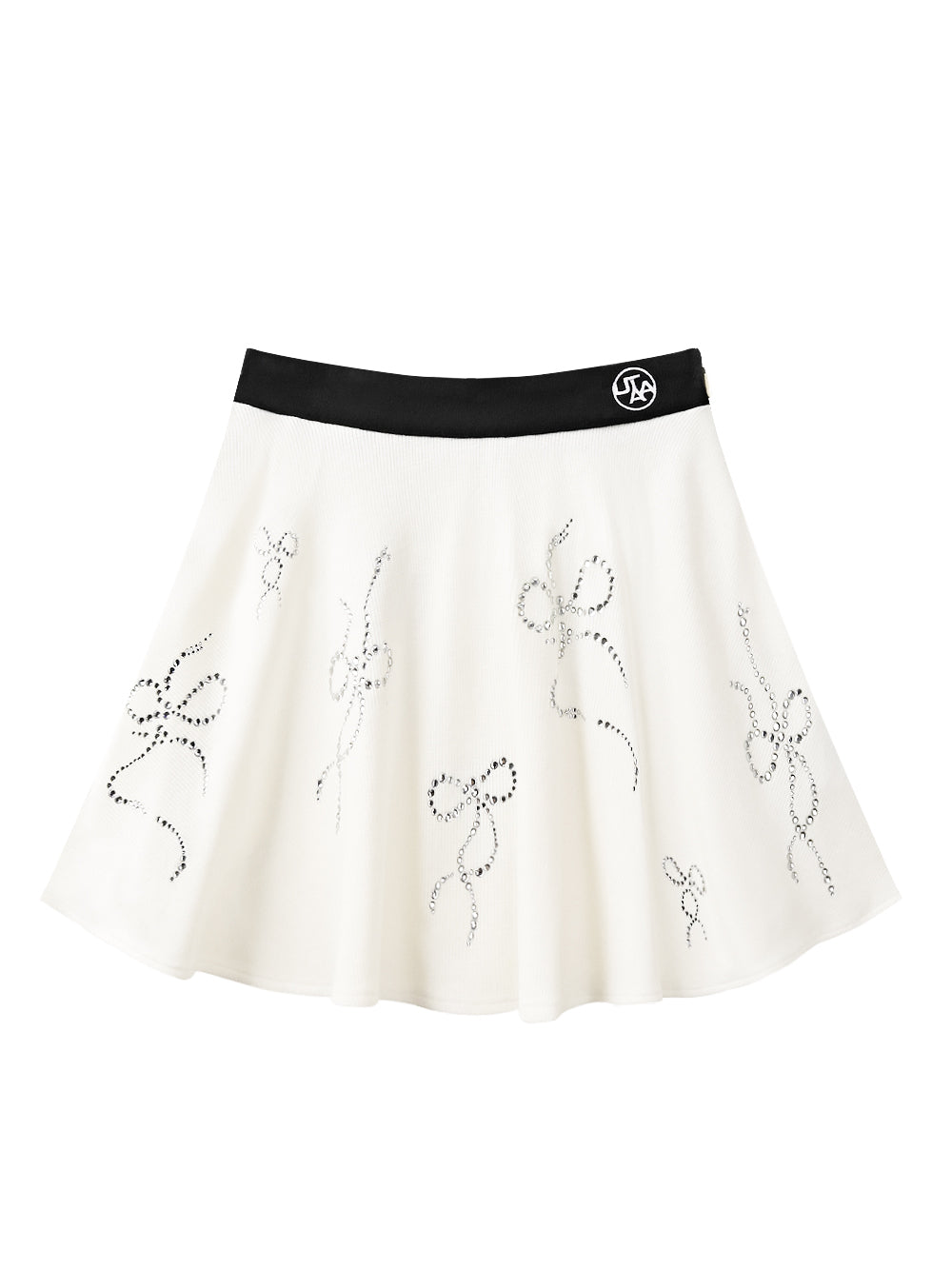 ユタ クリスタルリボンフレアニートスカート