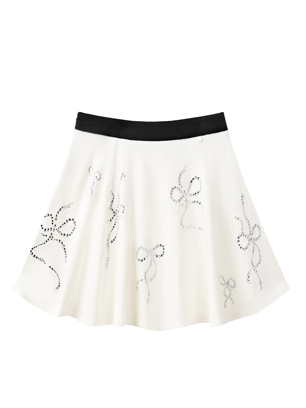 ユタ クリスタルリボンフレアニートスカート