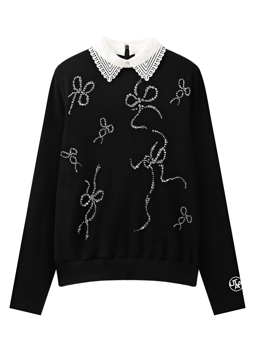 UTAA クリスタルリボンレースPKニット : Women's