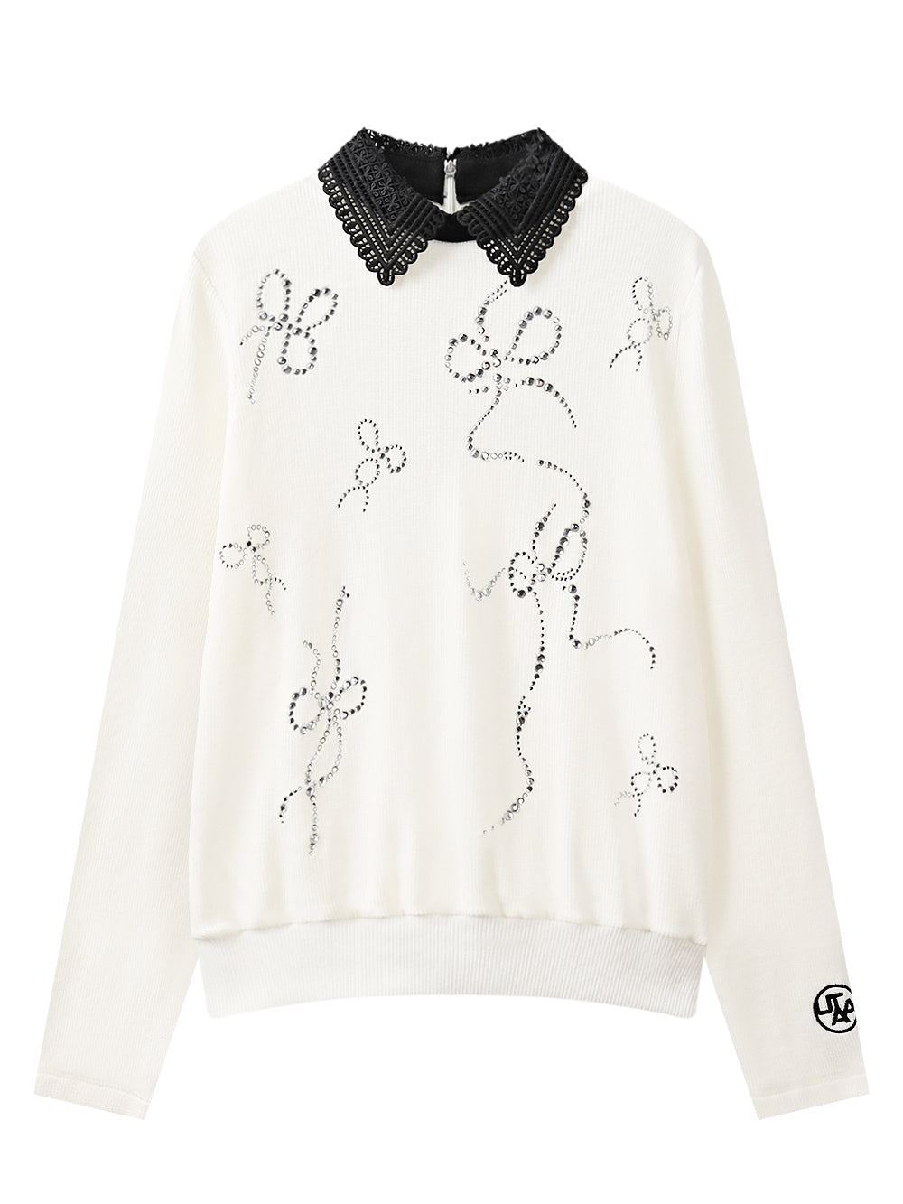 UTAA クリスタルリボンレースPKニット : Women's