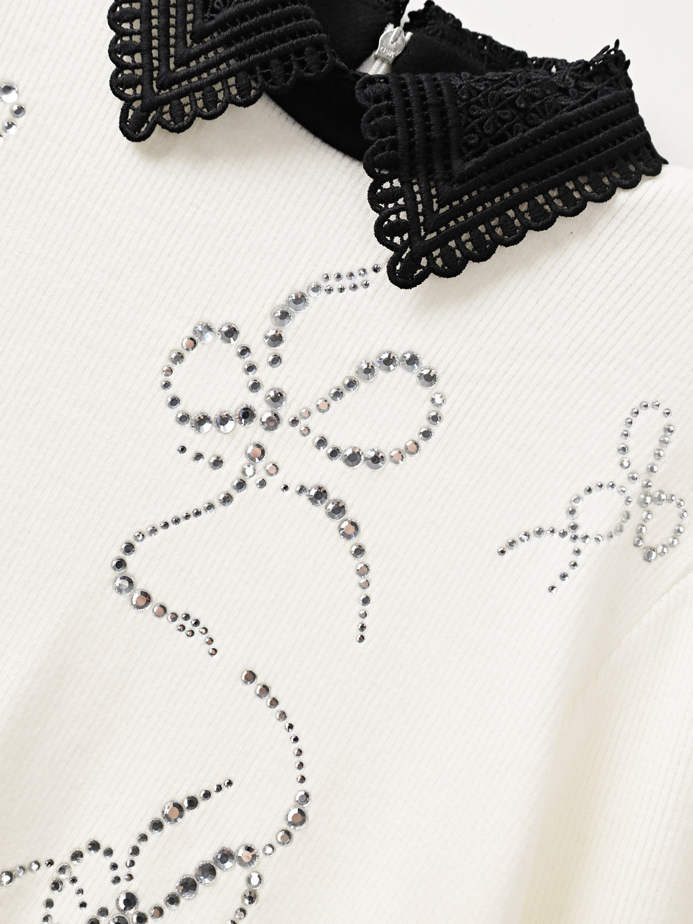 UTAA クリスタルリボンレースPKニット : Women's