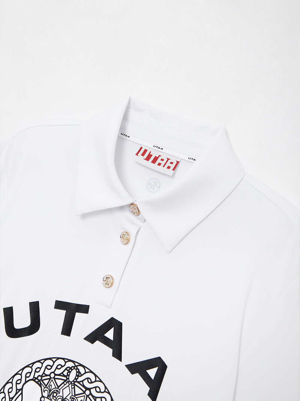 UTAA ハーフMoonリングパンサーPKスリーブ ホワイト : Women's