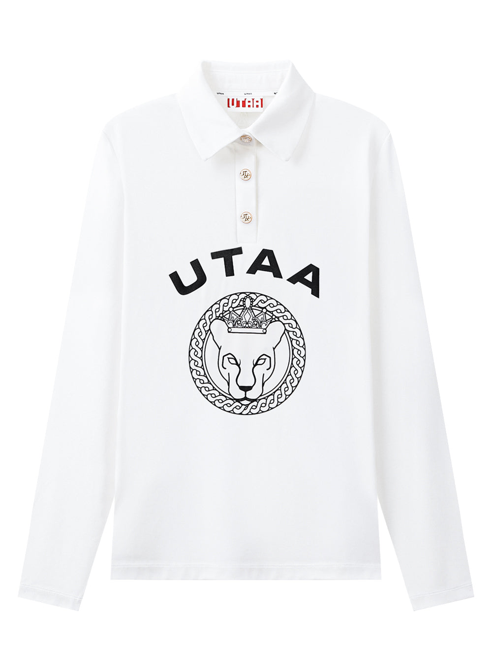UTAA ハーフMoonリングパンサーPKスリーブ ホワイト : Men's