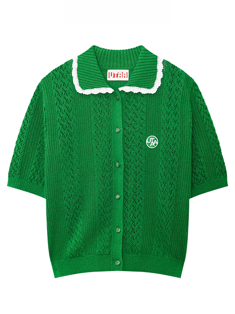 UTAA セーラーレースTrimmingScasiニットカーディガン : Women's