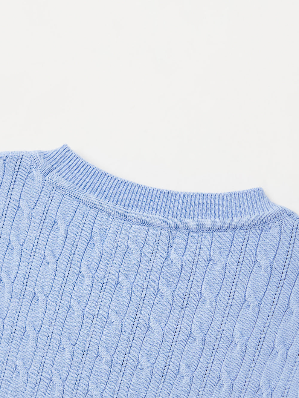 UTAA Fogゴールドシンボルケーブルニット スカイブルー : Women's